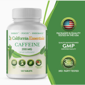 Caffeine Tablets 200mg | California Essentials